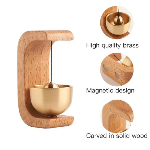 Magnetic Copper Wind-bell with Beech Wood and Brass-3