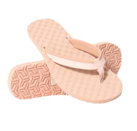 Women The North Face Base Camp Mini Ii Flip-Flops Crème Pink Thongs-0